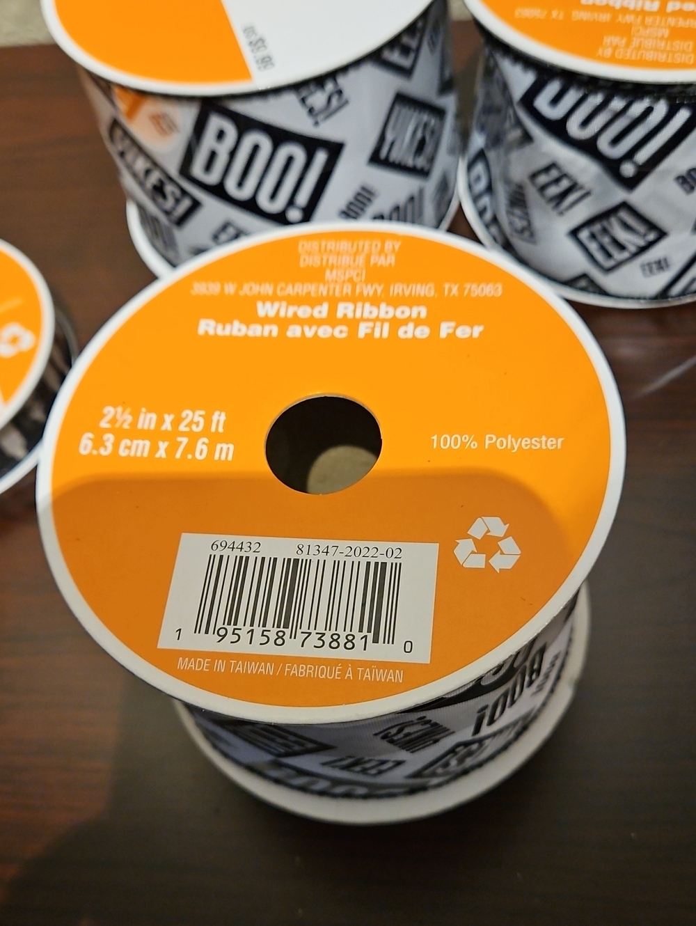 Halloween Ribbon - 4 Rolls - Picture 3 of 3